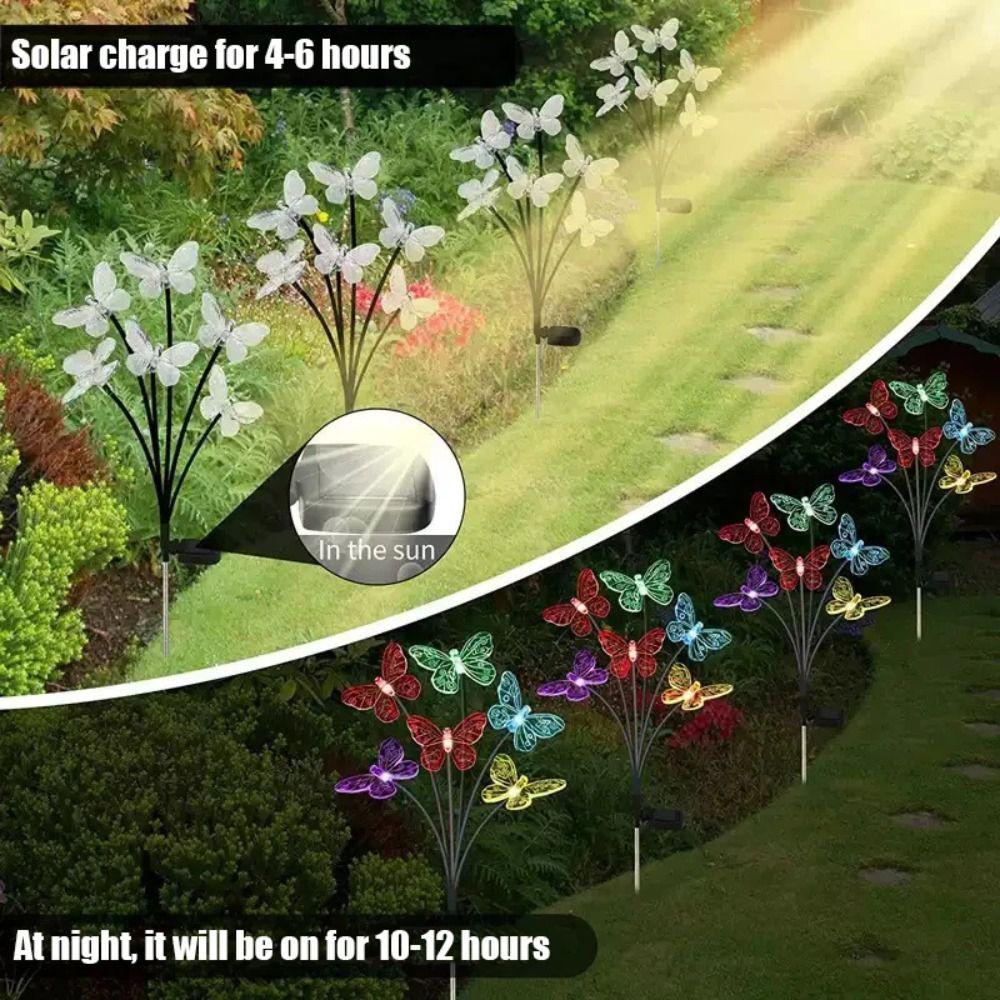 2 Modes Solar Lawn Lights 6/8/10 LED Solar Landscape Lights Garden Solar Lights  Outdoor