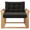 Outdoor Sofa Set Solid Acacia Wood and Textilene White