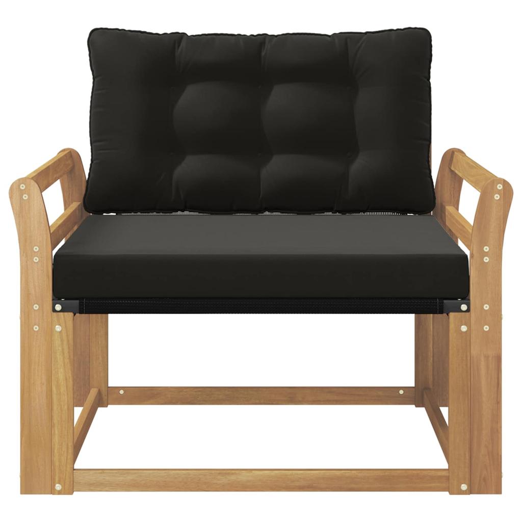 Outdoor Sofa Set Solid Acacia Wood and Textilene White