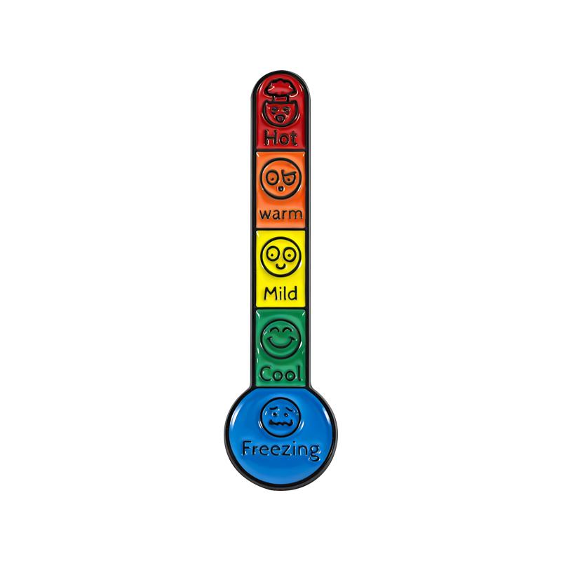 Mood Feelings Thermometer Enamel Pins Emotional Expression Brooches Lapel Badges Rainbow Colors Jewelry Gift for Friends