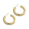 BF CLUB 925 Sterling Silver Vintage Earrings For Women Trendy Gold Round Earring Jewelry Prevent Allergy Party Accessories