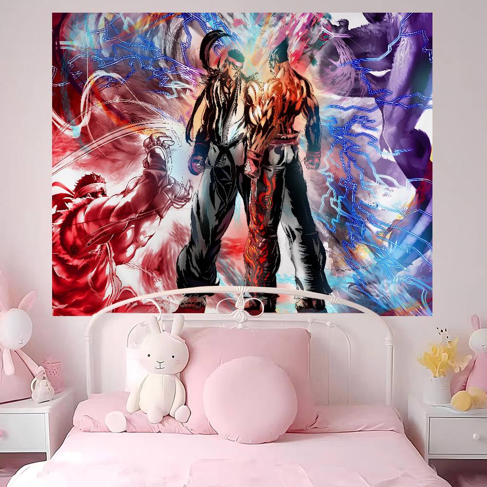 Anime TTekken Tapestry Art Printing Japanese Wall Tapestry Anime Wall Hanging Home Decor