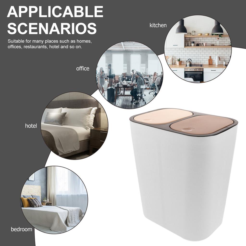 Pokrywa kosza na śmieci Design Śmieci Cukierki Papierki po cukierkach Pojemnik Kuchnia Recykling Odpady Pojemniki do recyklingu na 2 przegrody Plastikowy Podwójny