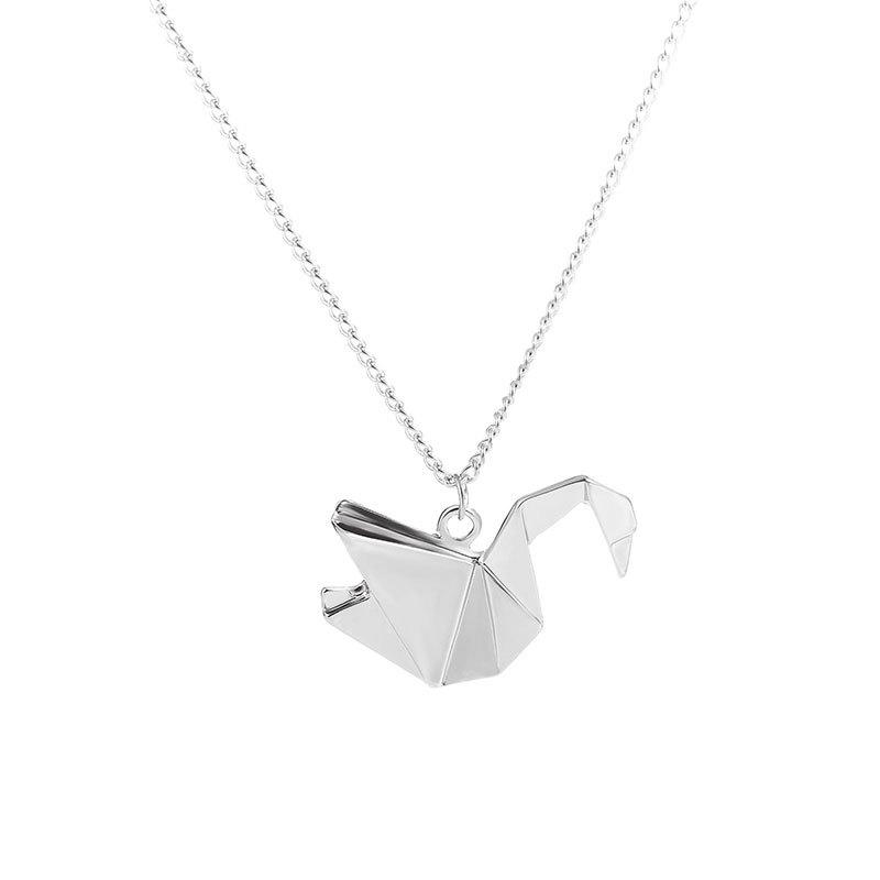 Thousands Of Paper Cranes Hollow Necklace Origami Pigeon Long Necklaces Peace Dove Pendants