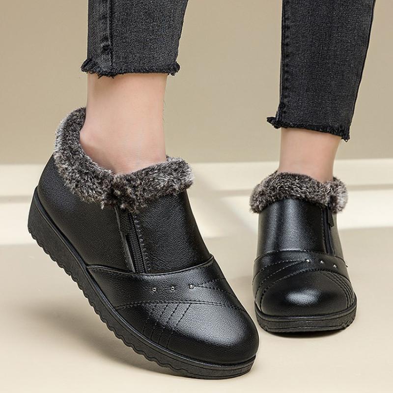 Fashion Winter Women's Snow Boots Plush Womens Ankle Boots Keep Warm Comfortable Cotton Shoes Non Slip Shoes for Women Soft Leather New