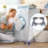 Gray reinforced double tube 8-leg 4-wheel mobile model with adjustable width 52-66cm washing machine base bracket storage rack