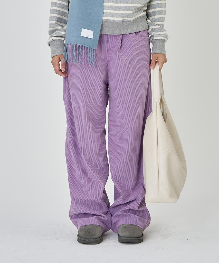 THE-ABON Corduroy Elastic Long Pants Beige