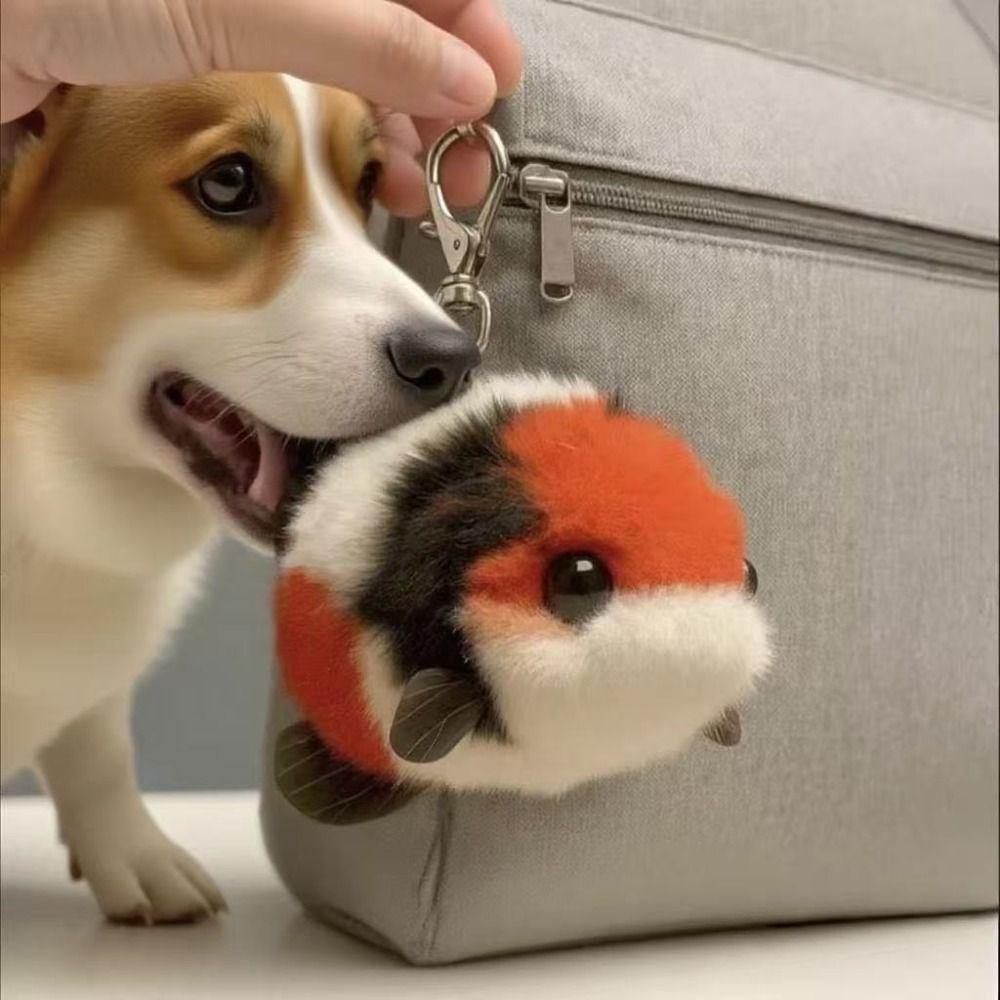Cartoon Plush Fish Keychain Soft Key Ring Cute Fish Doll Keychain  Backpack Key Decor