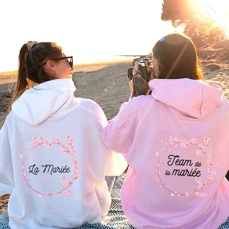 Fashion Team Bride Pullover Hoodies French Woman Bridal Wedding Hoody Outerwears Bachelorette Hen Party EVJF Hooded Sweatshirts