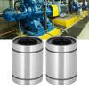 2Pcs Linear Motion Bearings Flange Extended Fast Rotating Speed Low Noise Bearing LM20UU