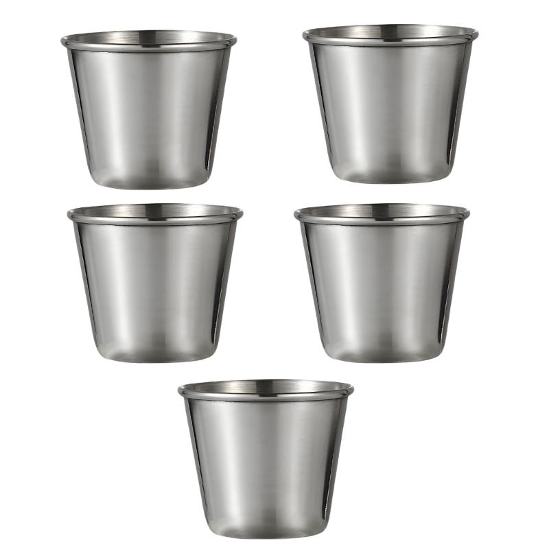 Stainless Steel Small Cocktails Shot Glasses Drinking Vessel Cup For Whiskeys Tequilas And Liquor Portable Barwares
