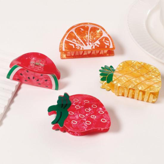 Hair Claw Fruit Design Back Head Shower Clip Medium Size Shark Hair Claw Non-slip Versatile Hair Accessory