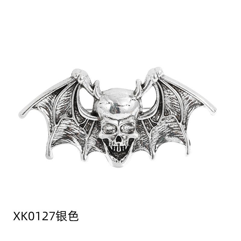 Hip Hop Halloween Totenkopf Fledermaus Retro Übertrieben Herren Brosche