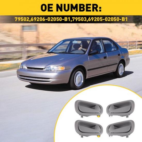 4pcs Ide Gray Left Right Door Handles Fit 1998-2002 Toyota Prizm