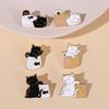 Cute Cats Enamel Pins Fish Bag Brooch Cartoon Animal Badges Lapel Pin Jewelry Gift for Kids Best Friends Claw Fish Bone Badge Women Accessory Brooch