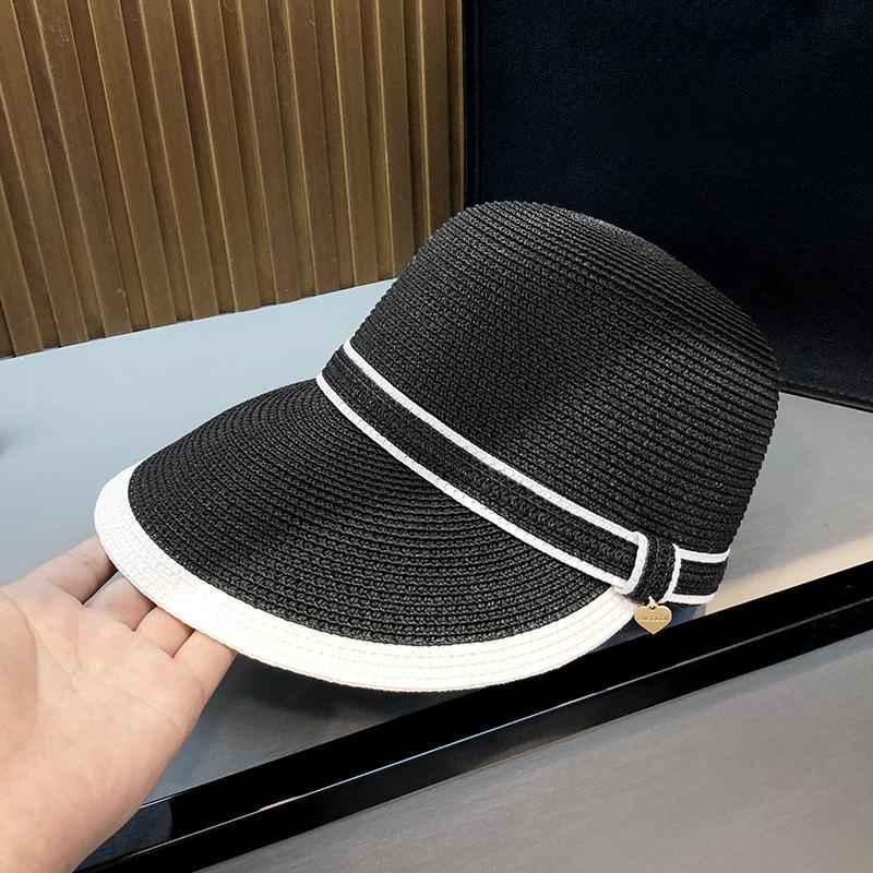 Women's Fashion Summer Sun Hat, Classic Solid Color, Casual Straw Cap, Outdoor Travel Beach Hat