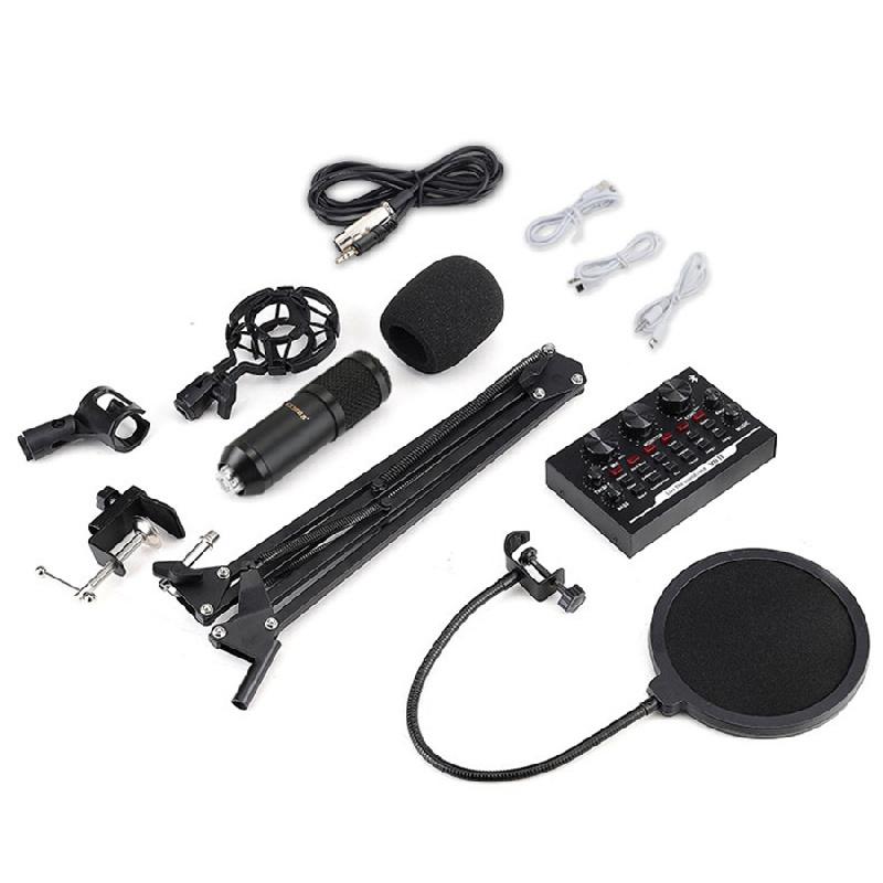 Bm-800 Condenser Microphone Kit With Bluetooth, Studio Filter, Boom Stand And Scissor Stand