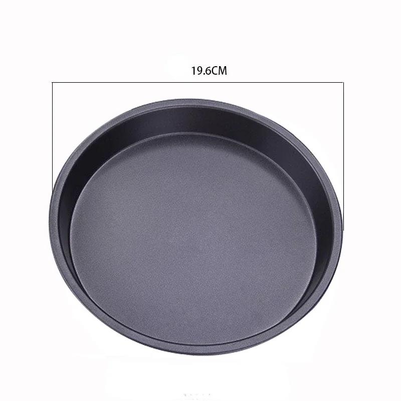 Pizza Mould Pan Carbon Steel 6/7/8/9/10 Inch Baking Tray Heat-resistant Round Non-stick Plates Baking Mold Bakeware Kitchen Tool