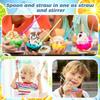 8Pcs Hot Reusable Detachable Straws Party Supplies Summer Beach Spoon Straws Seabeach Colorful Coffee Spoon