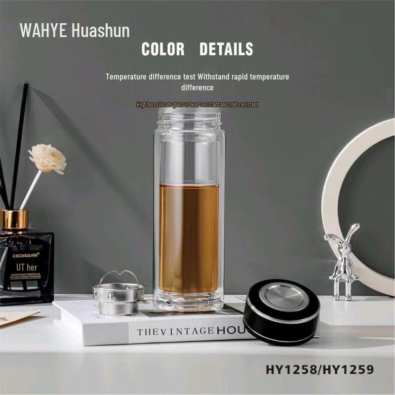 WAHYE Double-Wall Transparent Glass Cup