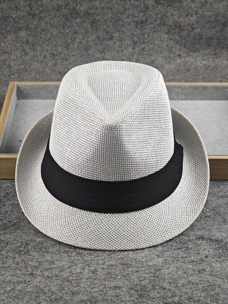 

Жесткая и стильная соломенная шляпа в стиле британского джазового фаната, большая мужская шляпа с большой окружностью головы, летняя солнцезащитная шляпа для пары Large L59-61cm чистый белый
