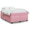 VidaXL Slat Bed Base with Mattress Pink 140x190 Cm Velvet, Bed, Platform Bed, Panel Bed, Furniture of 3285286