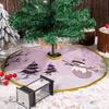 Golden Edged Christmas Tree SkirtDelicate Gold Edged Tree Skirt Embellishment Elegant Christmas Tree Base Cover