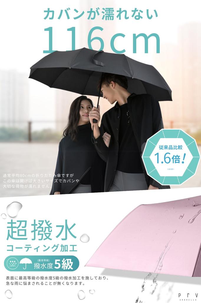 Prv in A folding umbrella that keeps your bag dry and feels like For both sunny and rainy large super automatic opening and 10 UV light heat thermal