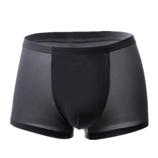 

Мужское нижнее белье, шорты со средней посадкой и широким поясом, однотонные трусы с U-выпуклым дизайном, бесшовные трусики из ледяного шелка, тонкое нижнее белье L