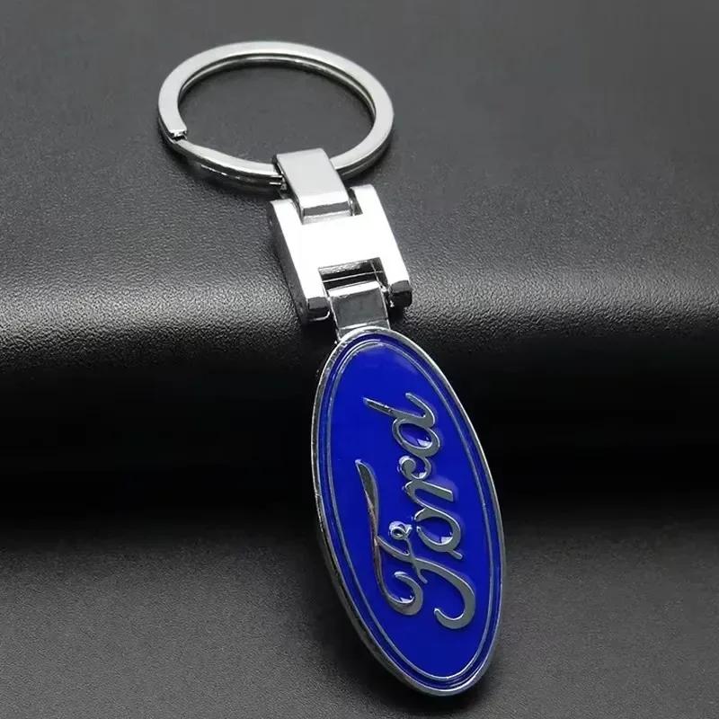 Neuer 2026 Autoaufkleber Metall Auto Schlüsselanhänger Kette Auto Logo Schlüsselanhänger für Ford S MAX Ranger Focus Fiesta Mondeo Kuga Mustang Escort KA
