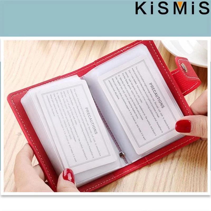 Slim Minimalist PU Leather Card Holder 26 Slots Organizer Wallet Compact Stylish Accessory Unisex