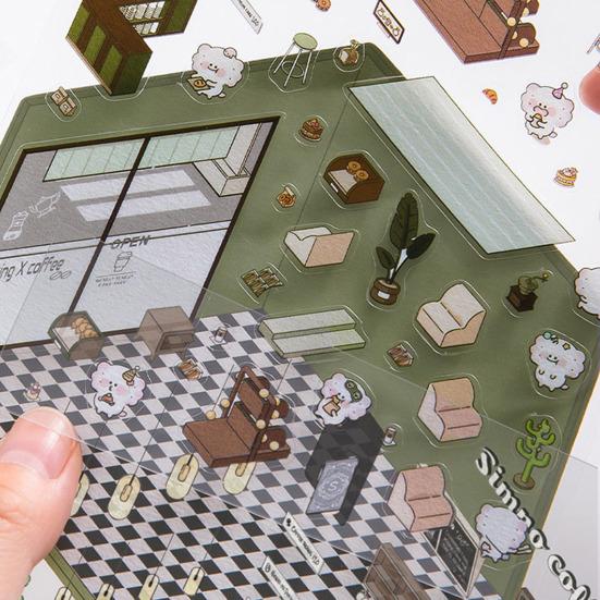 4 sady vlastních 3D samolepek na dům s pinzetou Nálepky na terénní úpravy pro úlevu od stresu Slunce