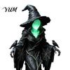 Luminous Faceless Witch Figurine Statue, Glow-in-The-Dark Ornament, Resin Desktop Mantel Display for Halloween Table Centerpiece Indoor Outdoor Decor