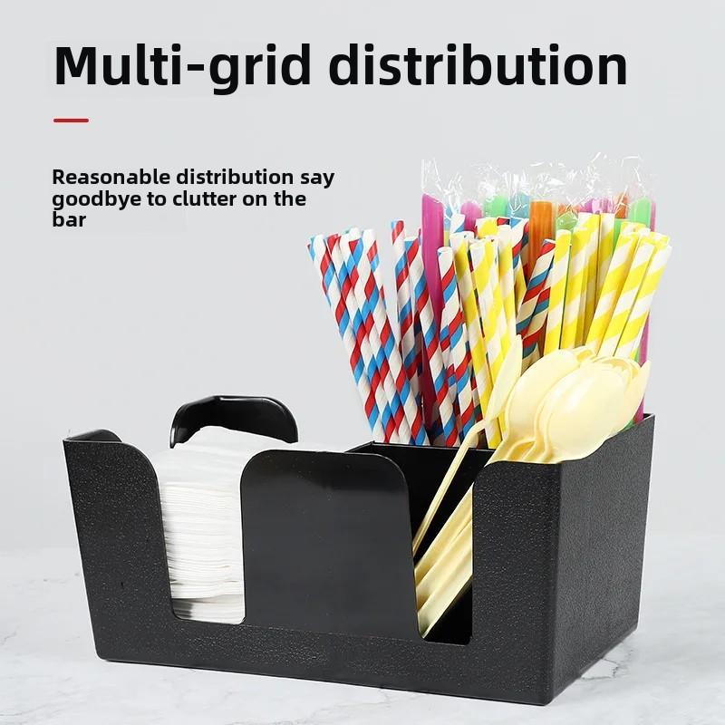 Multi-Functional Tissue Box For Tea Shops Coffee Restaurants Bar Straw Box Storage Organizer Box Suitable For Tea Shop Tools