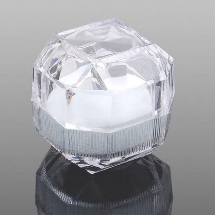 20pcs Transparent Plastic Ring Boxes Crystal Earrings Jewelry Storage Boxes Black Wedding Decor Jewelry Holder Stand