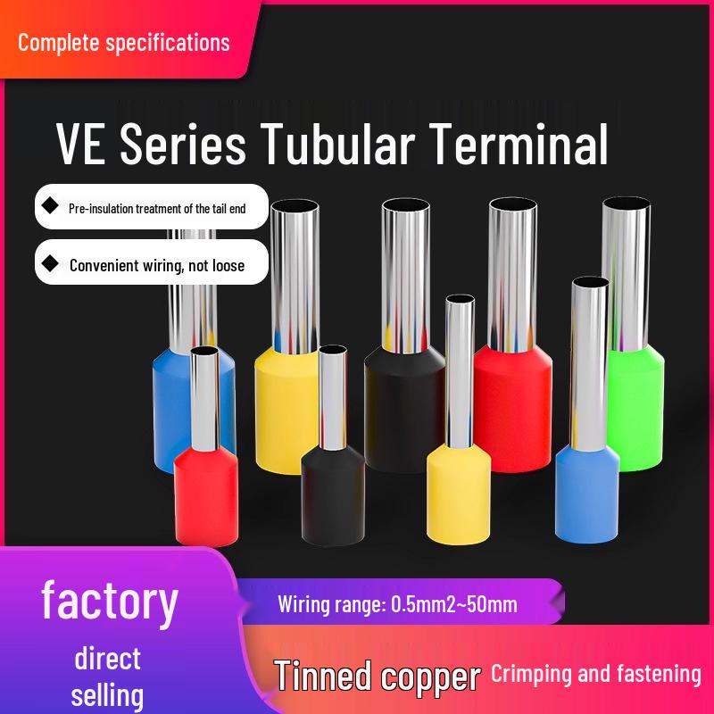VE0508 Tubular Pin Crimp Terminal E1008, E7508, E1508, E2508, E0508 Connector