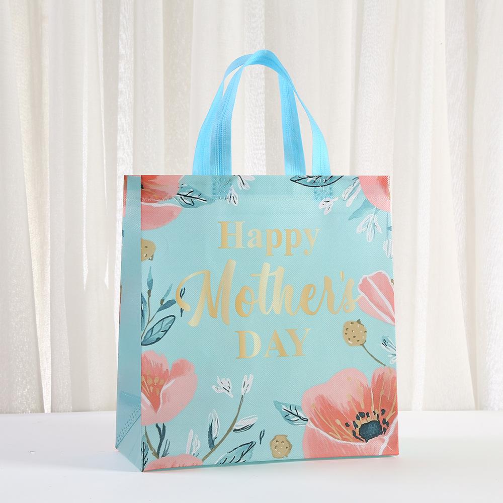 12/30pcs Mothers Day Gift Tote Bags Printed Non Woven Shopping Bags Party Favor Gift Packaging Bags