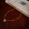 Metal Zircon Geometric Necklace Real Gold Electroplating Fashion Temperament Clavicle Chain Necklace