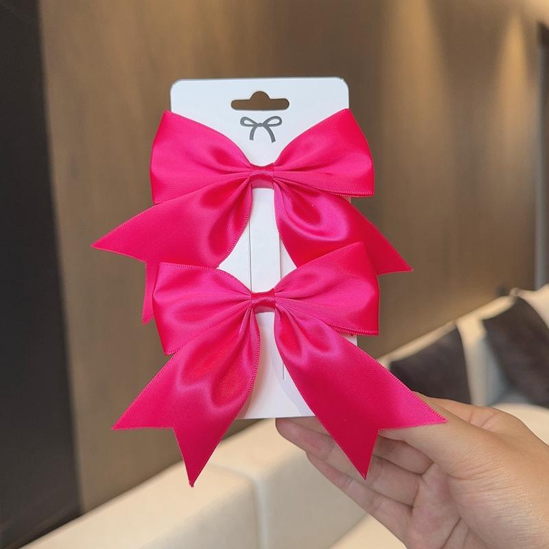 2PCS/LOT Solid Color Ribbon Grosgrain Bows Hair Clip for Kids Girls Hairpins Barrettes Handmade Baby Headwear Hair Accessories