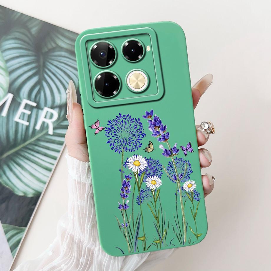 Soft TPU Candy Silicone Phone Case For Infinix Note 40 Pro Plus Note 40 4G 5G Back Cover Note40 4G Bumper Flower Girl Fashion