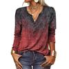 2024 Autumn/Winter Loose and Comfortable Mini Women's Long Sleeve Printed V-neck Fashion T-shirt Women Long Sleeve Top