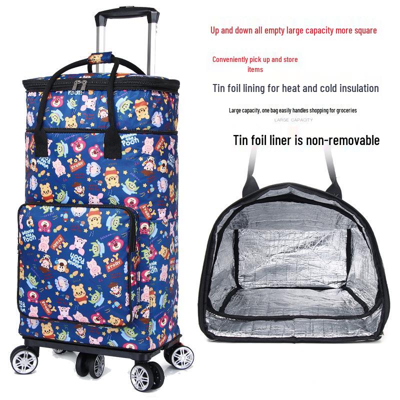 Faltbarer Einkaufswagen für Senioren mit großem Fassungsvermögen und tragbarer Aufbewahrungstasche