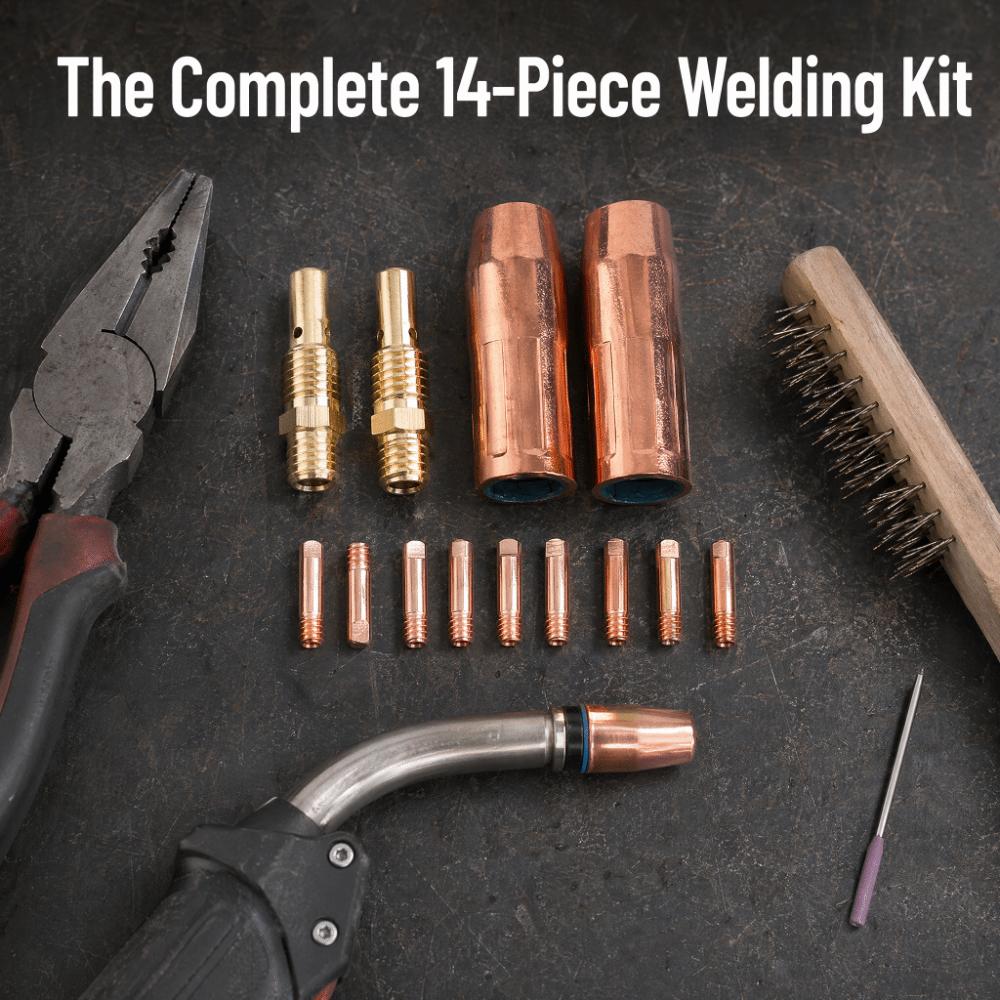 14pcs Standard Size Welding Machine Accessories Brass Gasless Nozzle For Professional Welding
