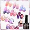 7ml Purple Glitter Auroras Thermal Gel Nail Polish Winter 3 Layers Temperature Color Changing Semi Permanent Manicure Nail Art Gel Varnish