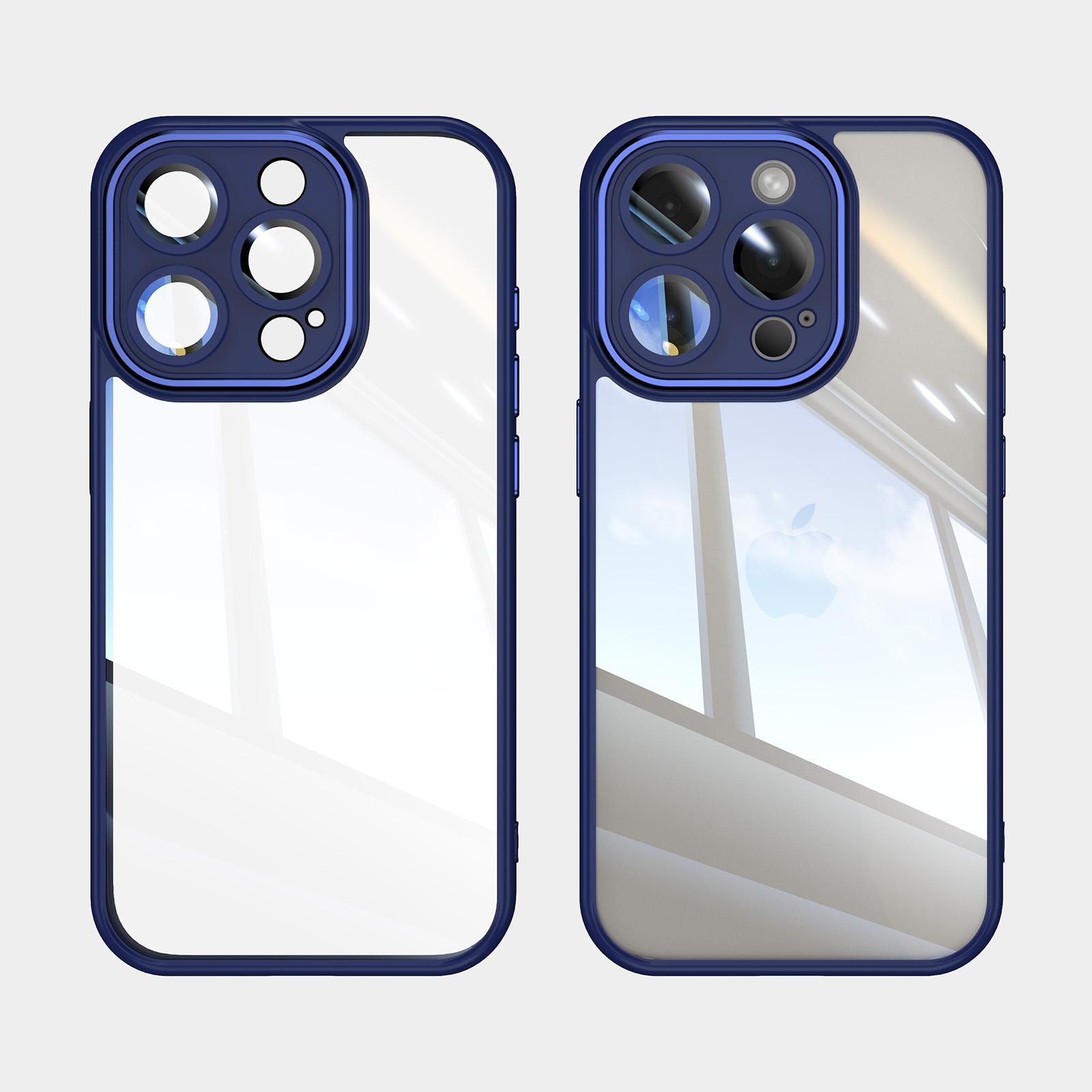 

For iPhone 16 Pro Max Case Drop-Proof TPU+Acrylic Protective Phone Cover Dark Blue