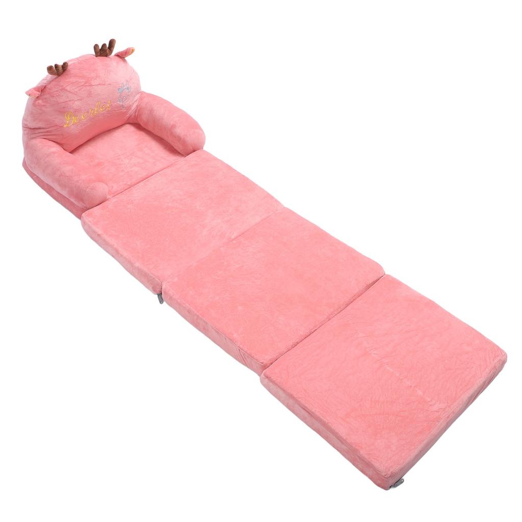 Foldable Sofa Cute Cartoon Shape Comfortable Multifunctional Kids Couch Fold Out for Home Kindergarten