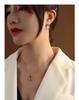 Marka French Geometric Square Necklace & Clavicle Chain Set with 18k Gold Titanium Steel Earrings Studs