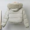 Fashion Winter Coat Female Short Parkas Hooded Faux Fur Collar Loose Thick Warm Women's Jackets