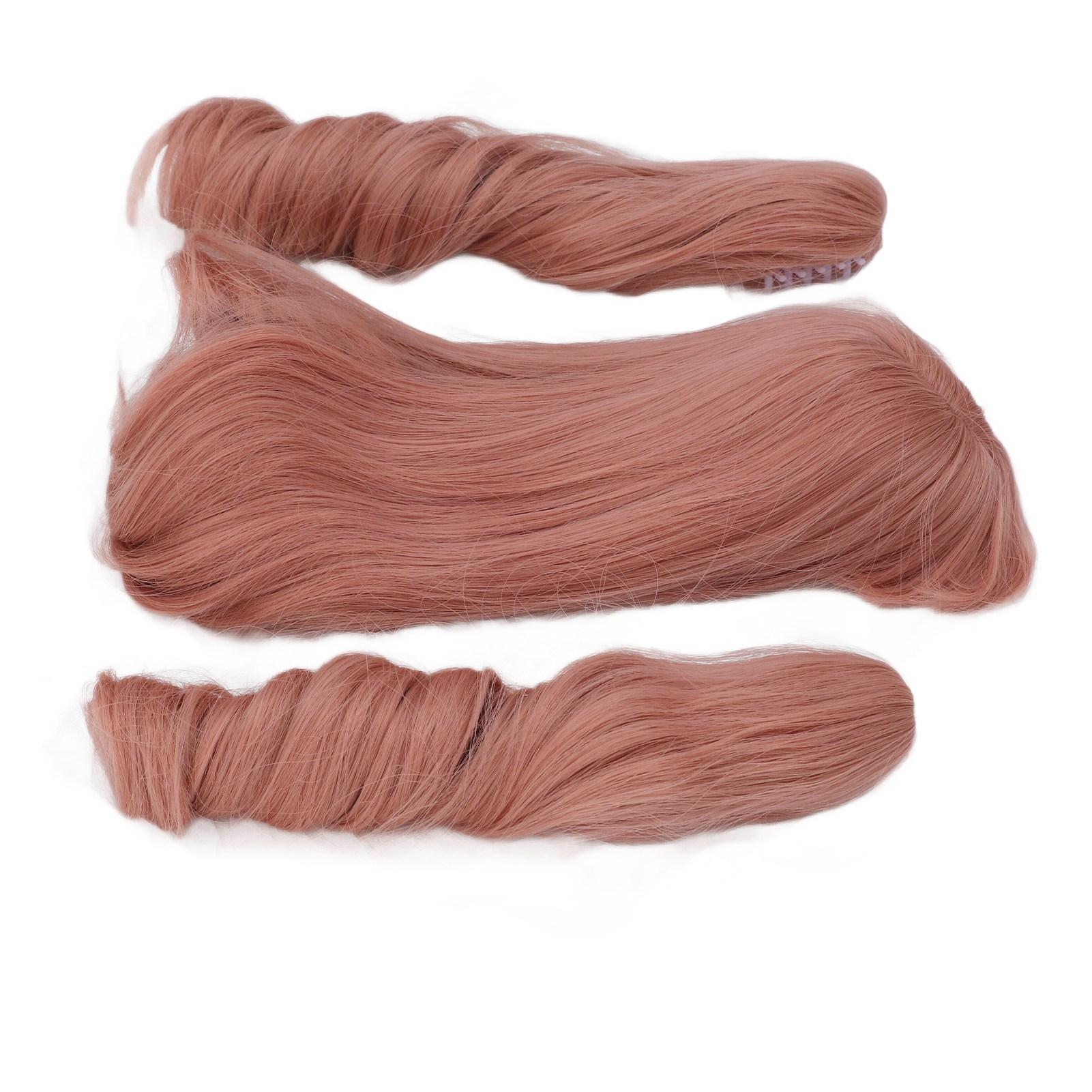 

Шарнирный парик для куклы, двойной хвост, вьющиеся длинные волосы, зажим для волос, мягкий синтетический римский локон, морковка 1/3 22‑23cm Head Circumference