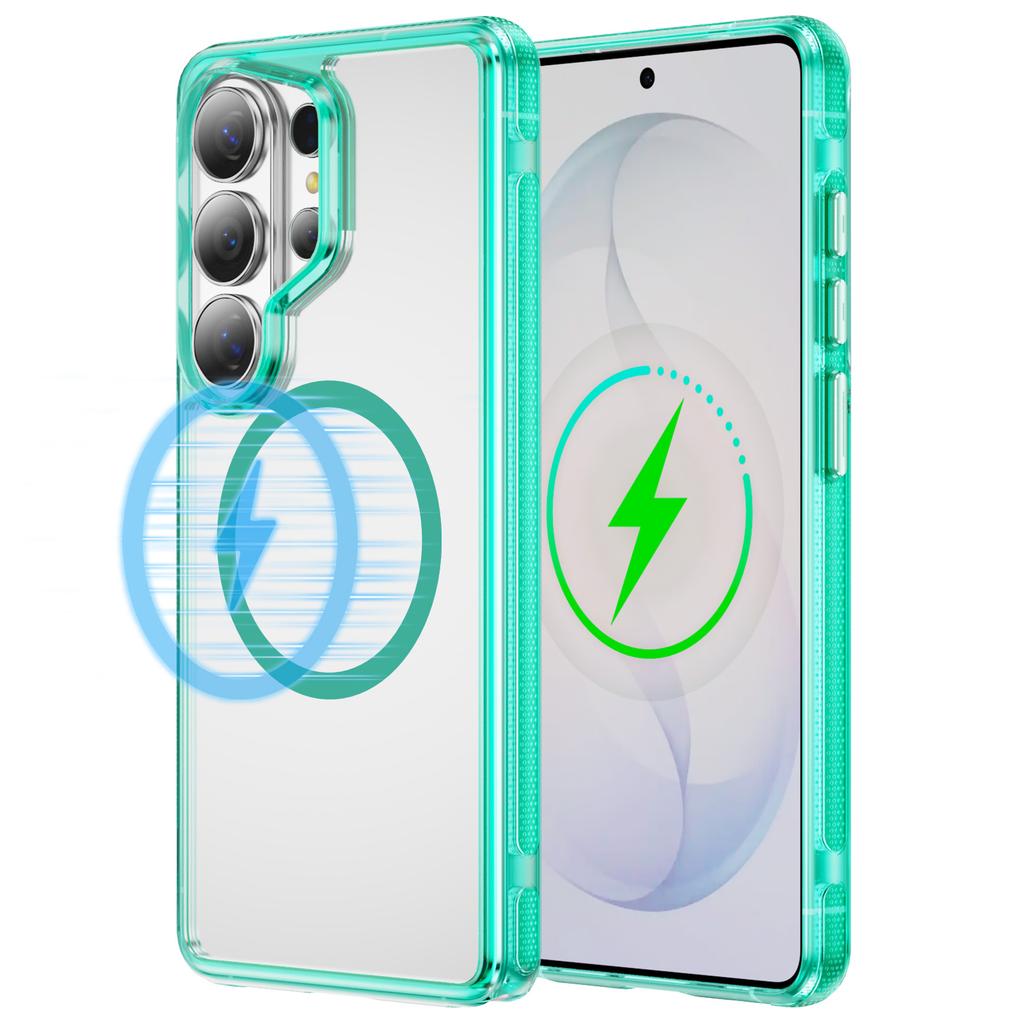 Upgrade Anti-drop Clear Magnetic Case For Samsung Galaxy S26Ultra S26 S2 S24 Plus For Wireless Charging Hard PC Cover